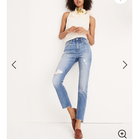 madewell high rise slim crop boyjean